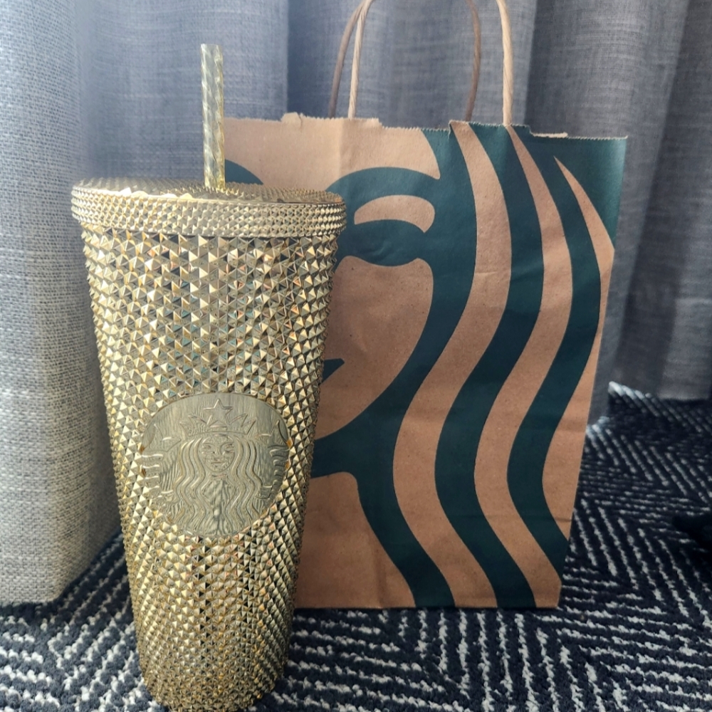 Gold Studded Starbucks Cup
